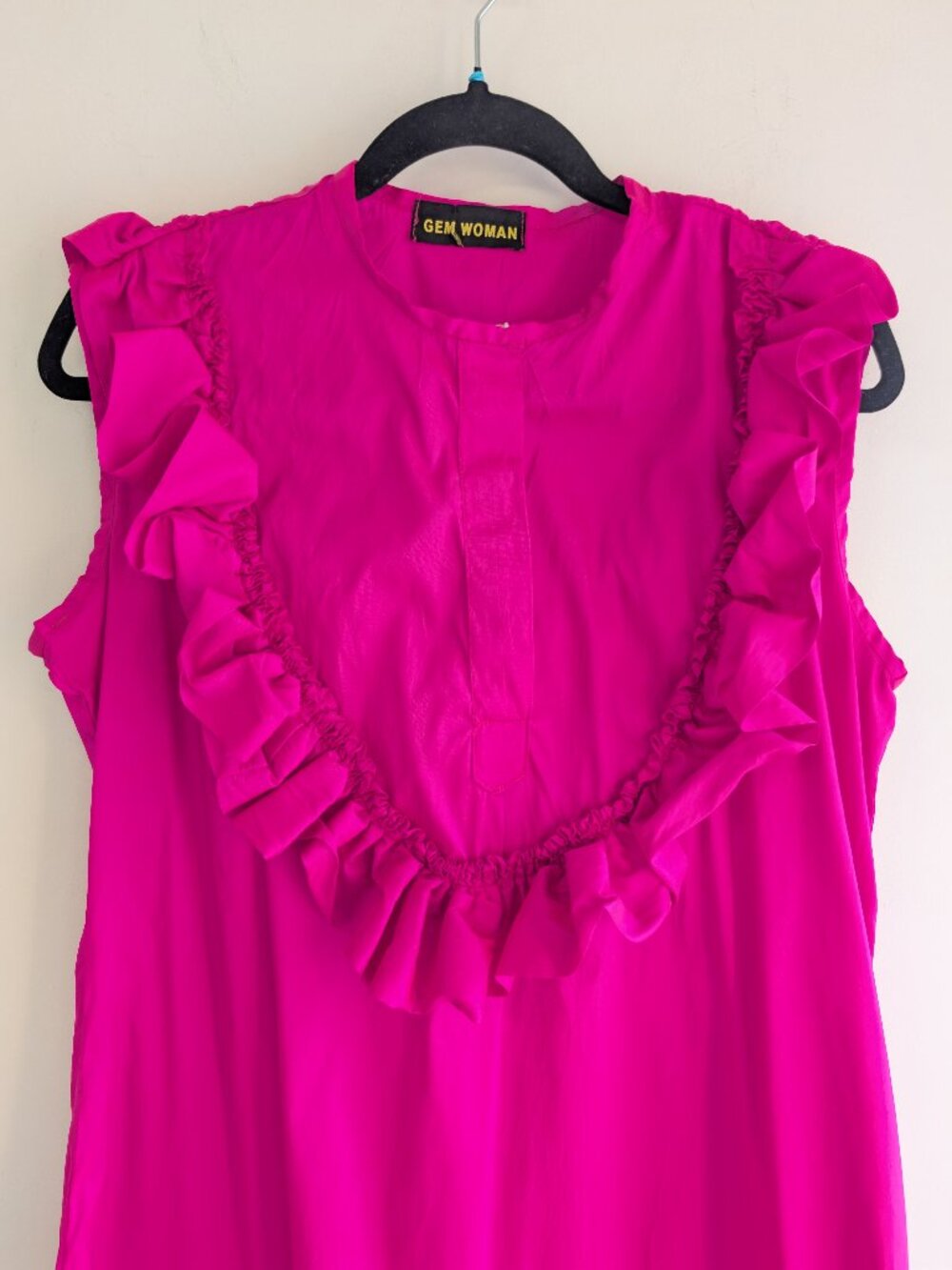 Gem Woman — Fuchsia Ruffle Sleeveless Dress - Picture 4 of 9